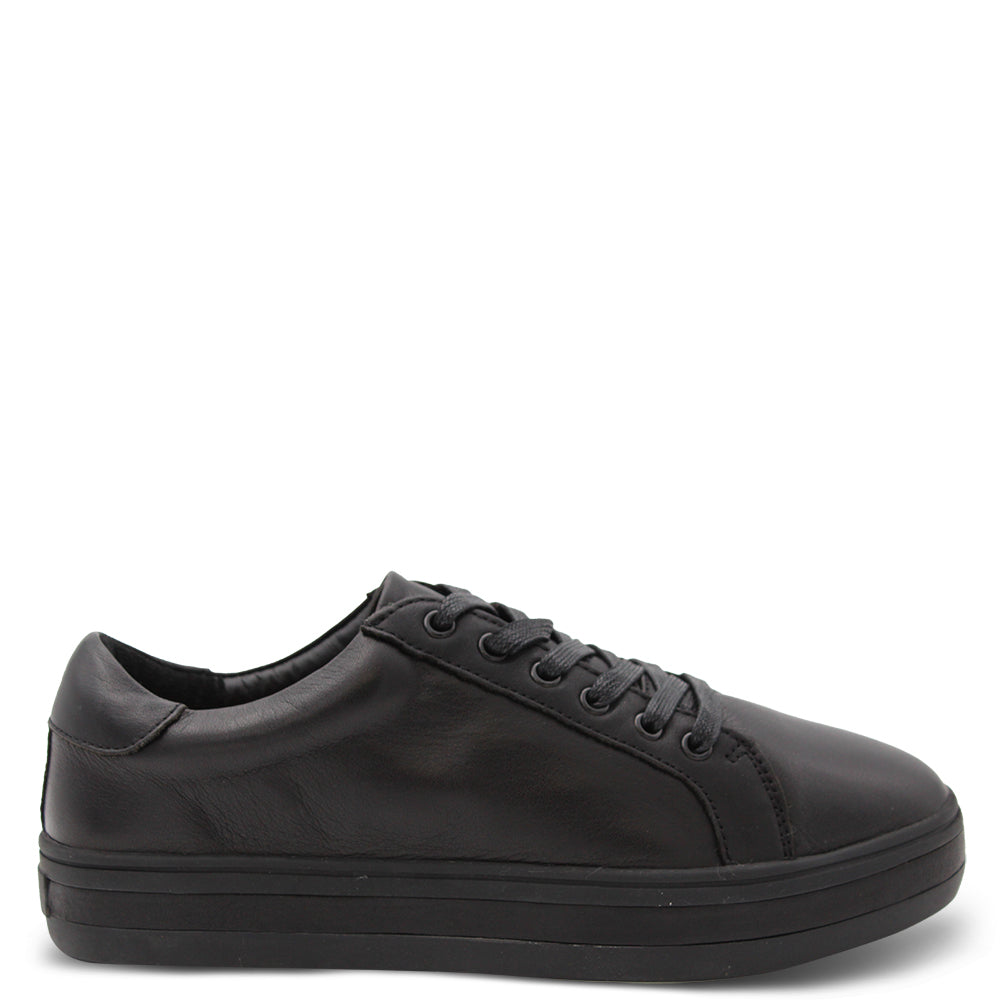 Shop Alfie & Evie Pedro Women's Leather Sneakers Black