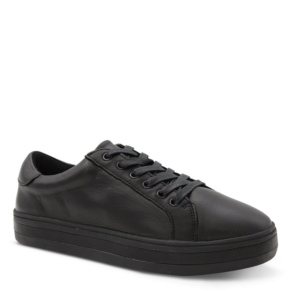 Shop Alfie & Evie Pedro Women's Leather Sneakers Black