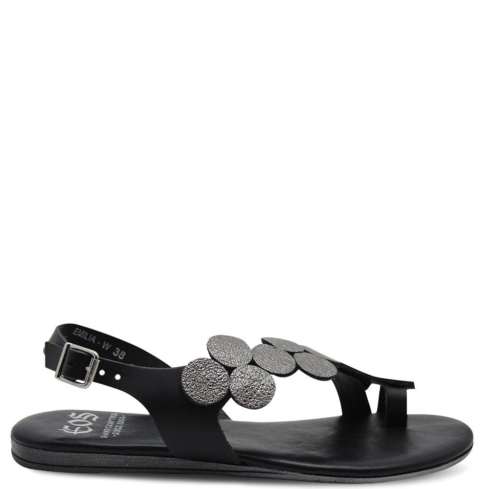 Eos Emilia Silver Multi Womens Flat sandal