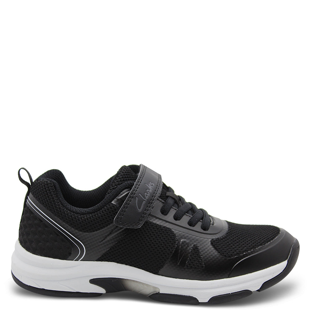 Clarks Active Black Velcro Kids Runner