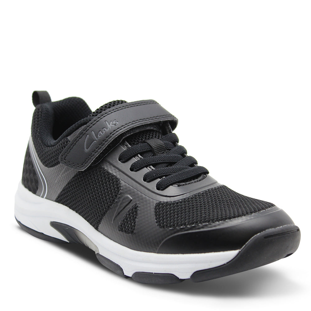 Clarks Active Black Velcro Kids Runner