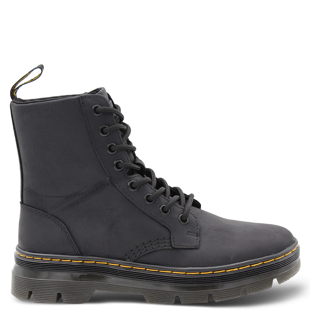 Dr Martens Combs Eight Eyelet Unisex Boots Black