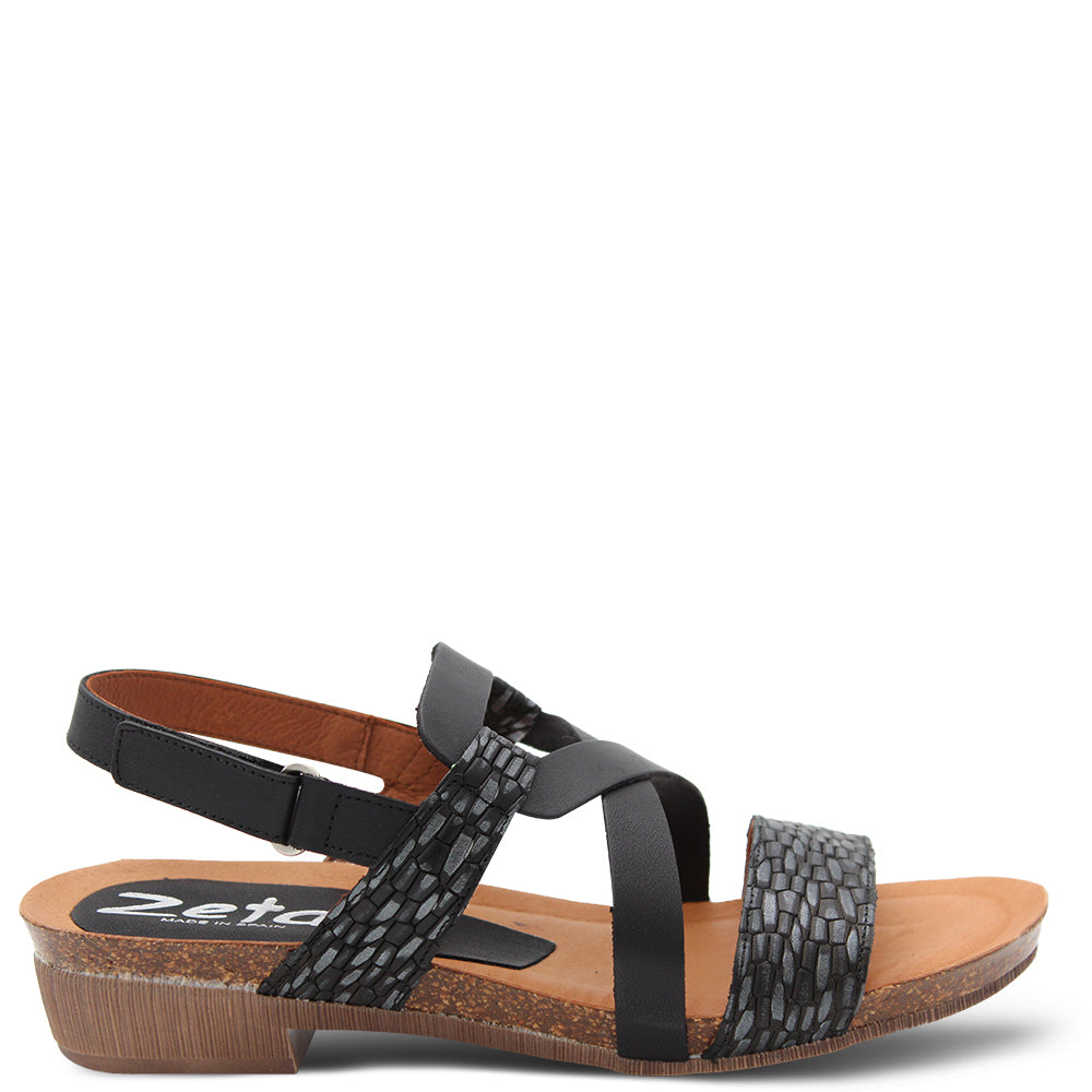 Zeta Islet Womens Flat Sandals Black