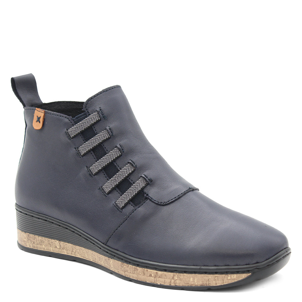Cassini Maddy Womens Wedge Boot Navy