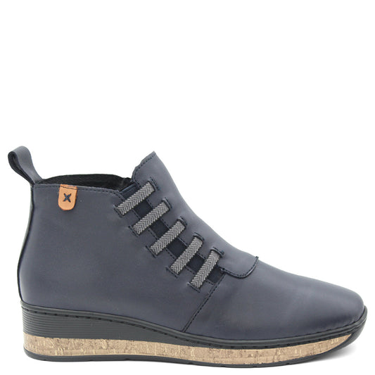 Cassini Maddy Womens Wedge Boot Navy
