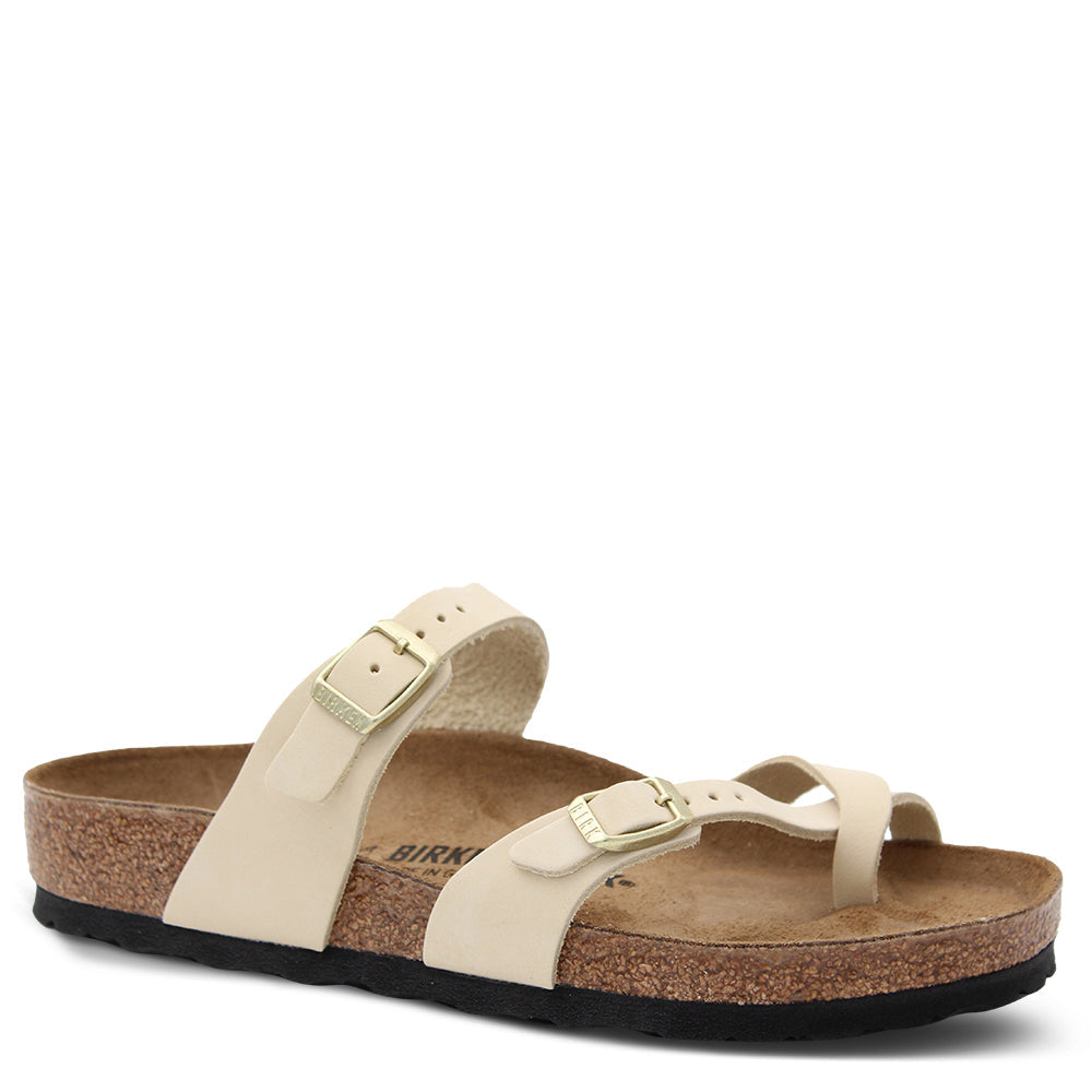Birkenstock Mayari Nubuck Leather Thongs Ecru