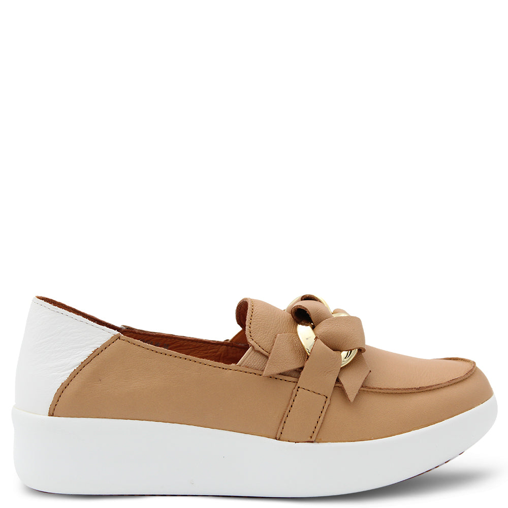 Alfie & Evie Mafia Women's Platform Sneaker  Loafer Camel