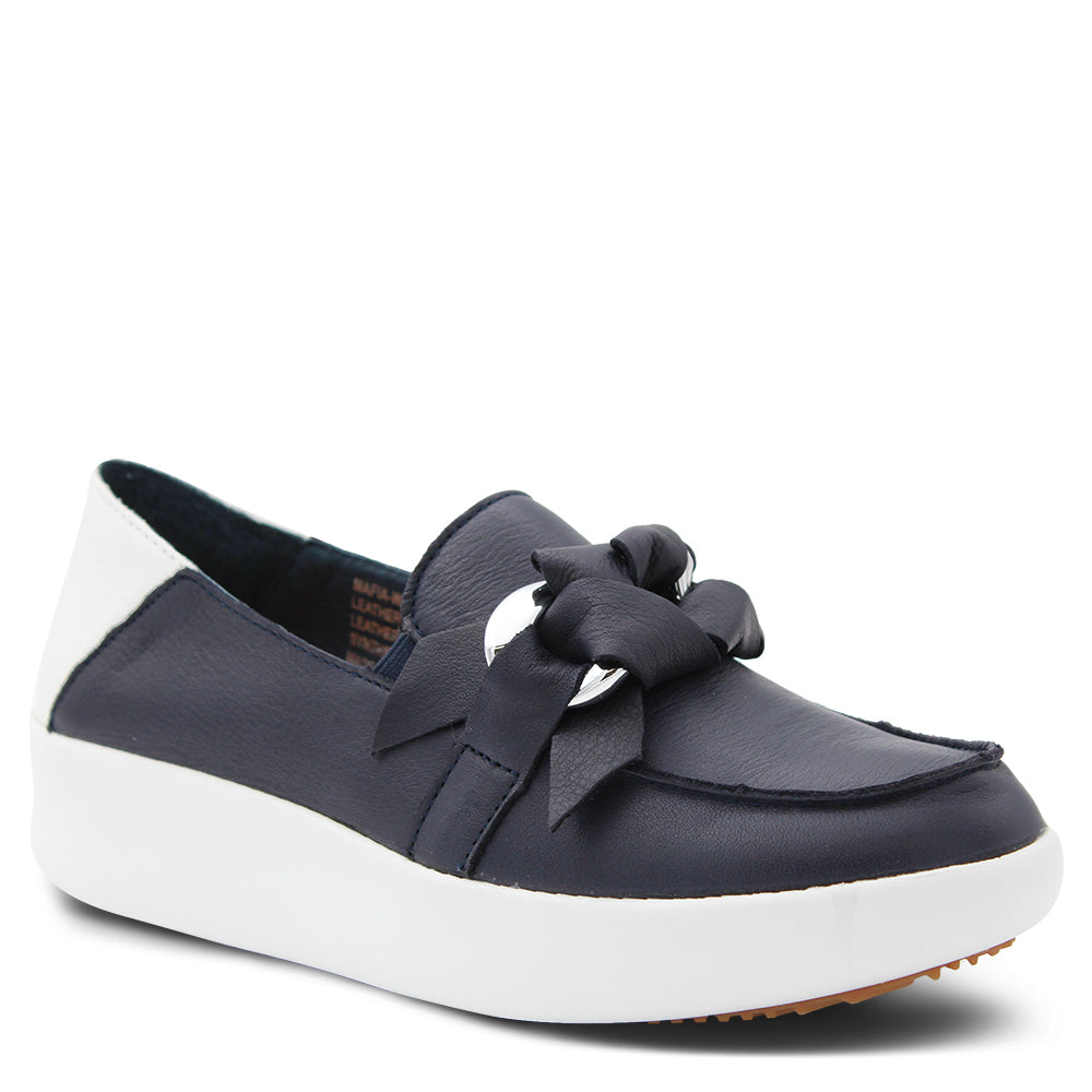 Alfie & Evie Mafia Women's Platform Sneaker  Loafer Navy