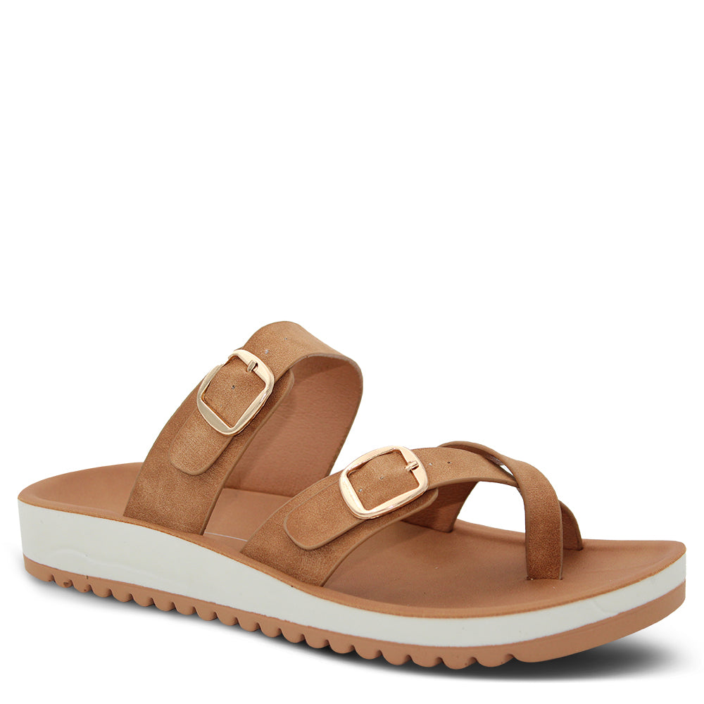 Los Cabos Nins women's summer slides Tan