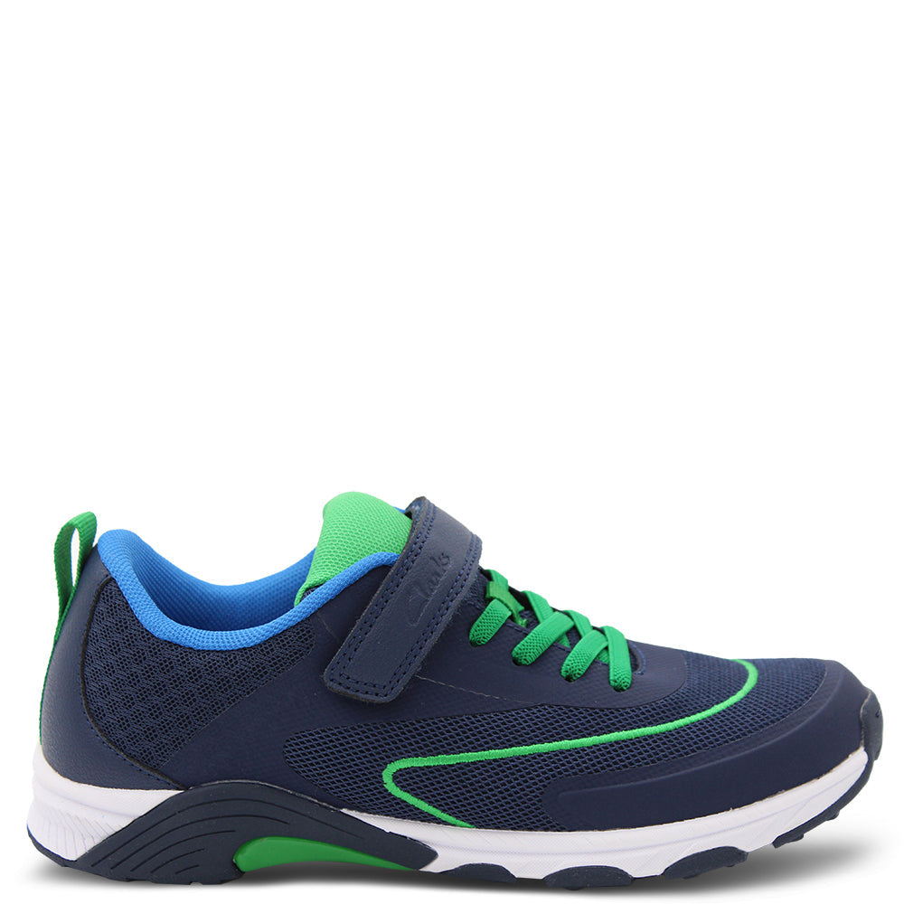 Clarks North Kids Sneakers Navy Green