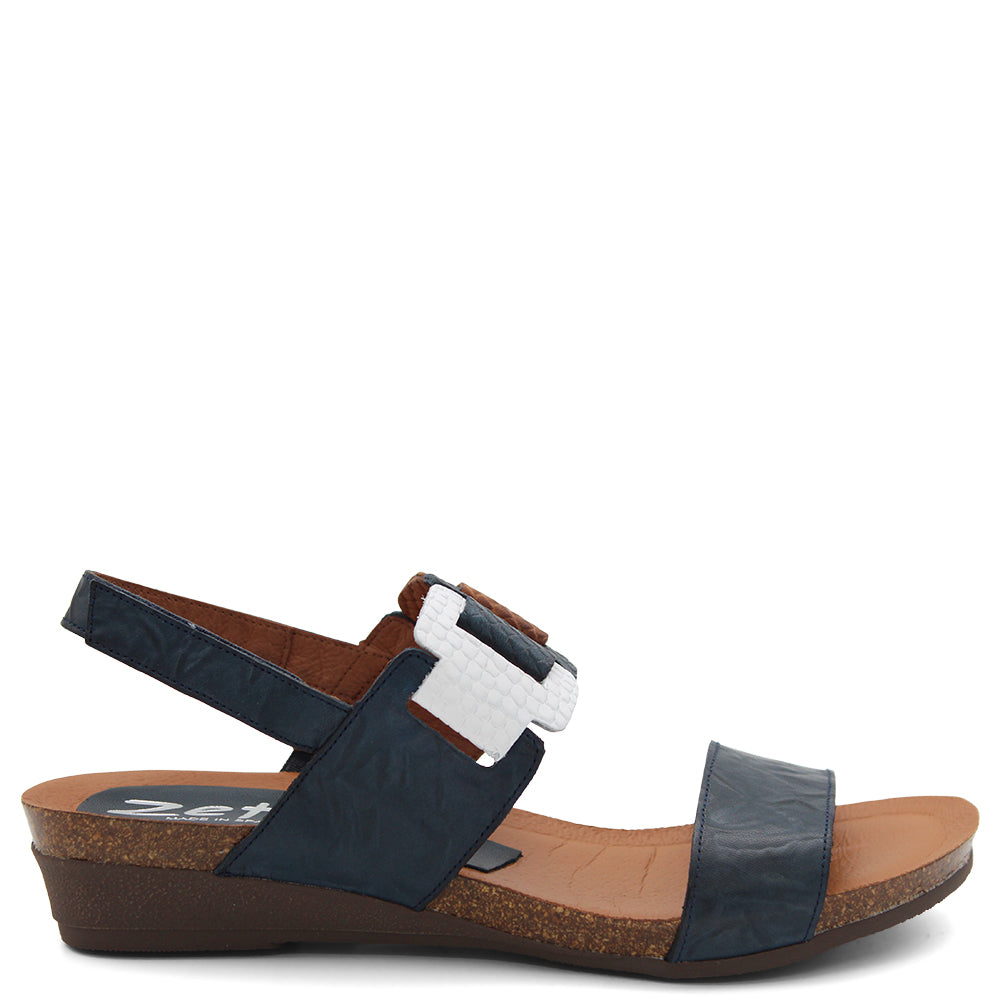 Zeta Onus Womens Flat Sandal Marino Multi