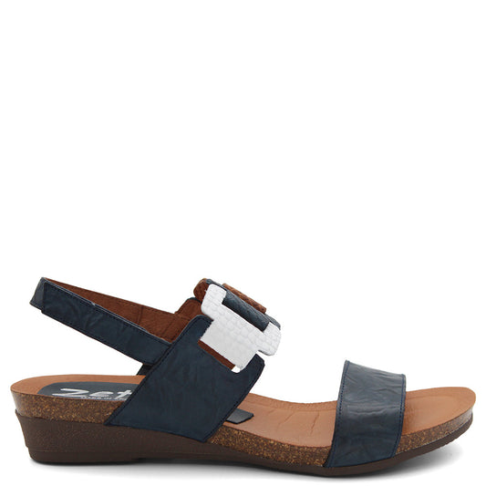 Zeta Onus Womens Flat Sandal Marino Multi