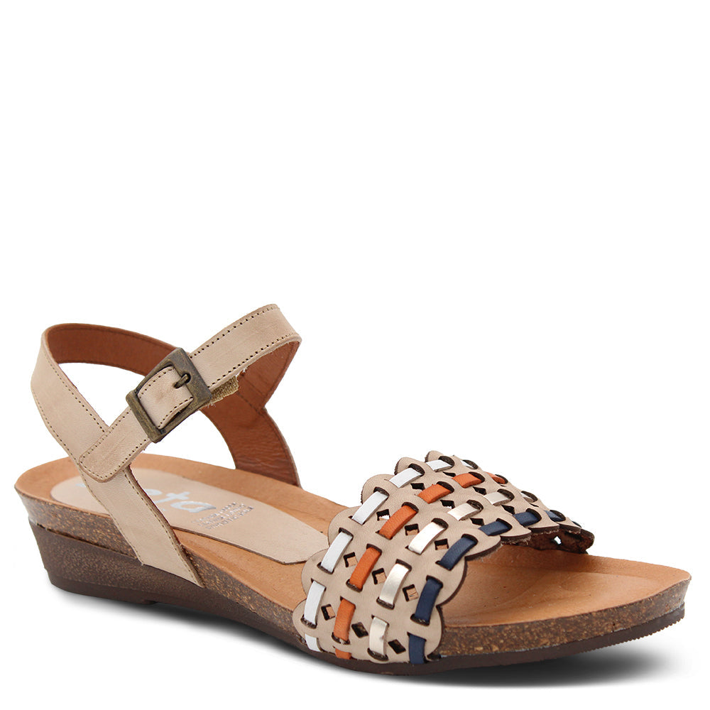 Zeta Odette Womens Flat Sandals Beige Multi