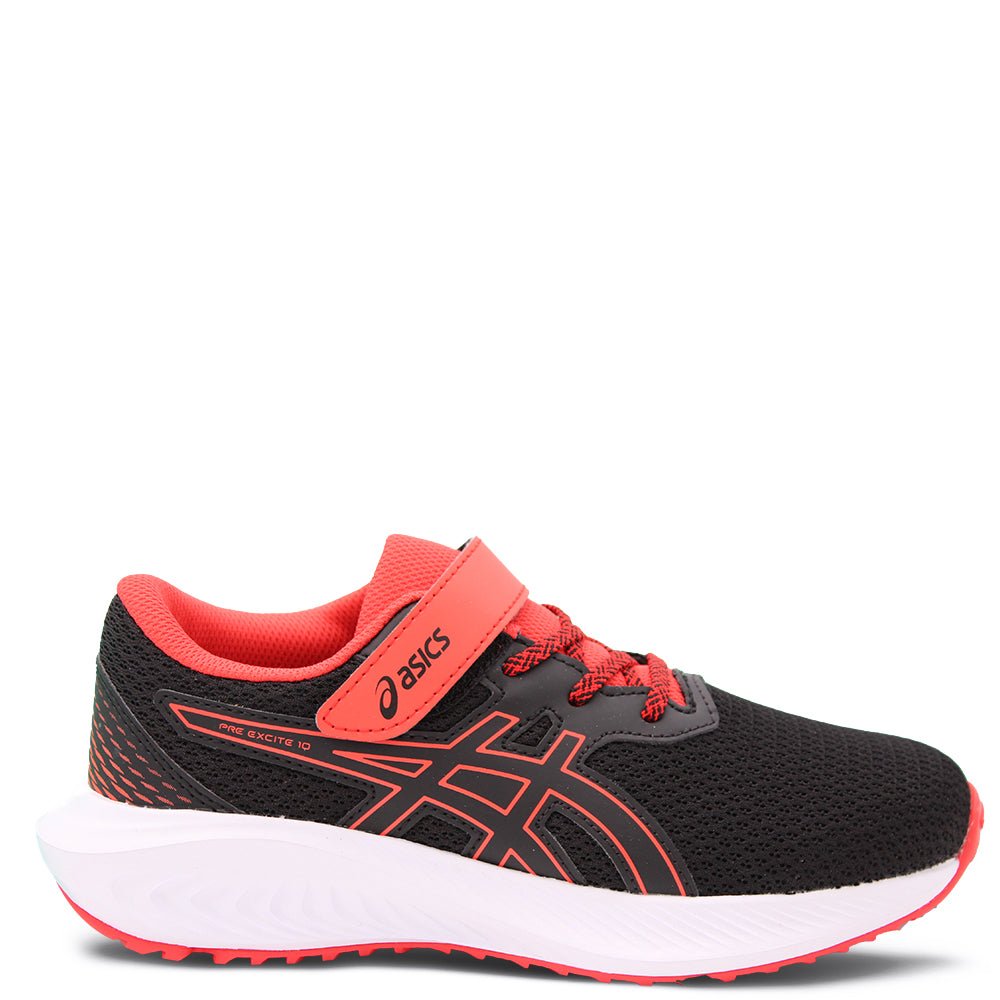 Asics Pre Excite 10 Kids Running Shoes Black Red