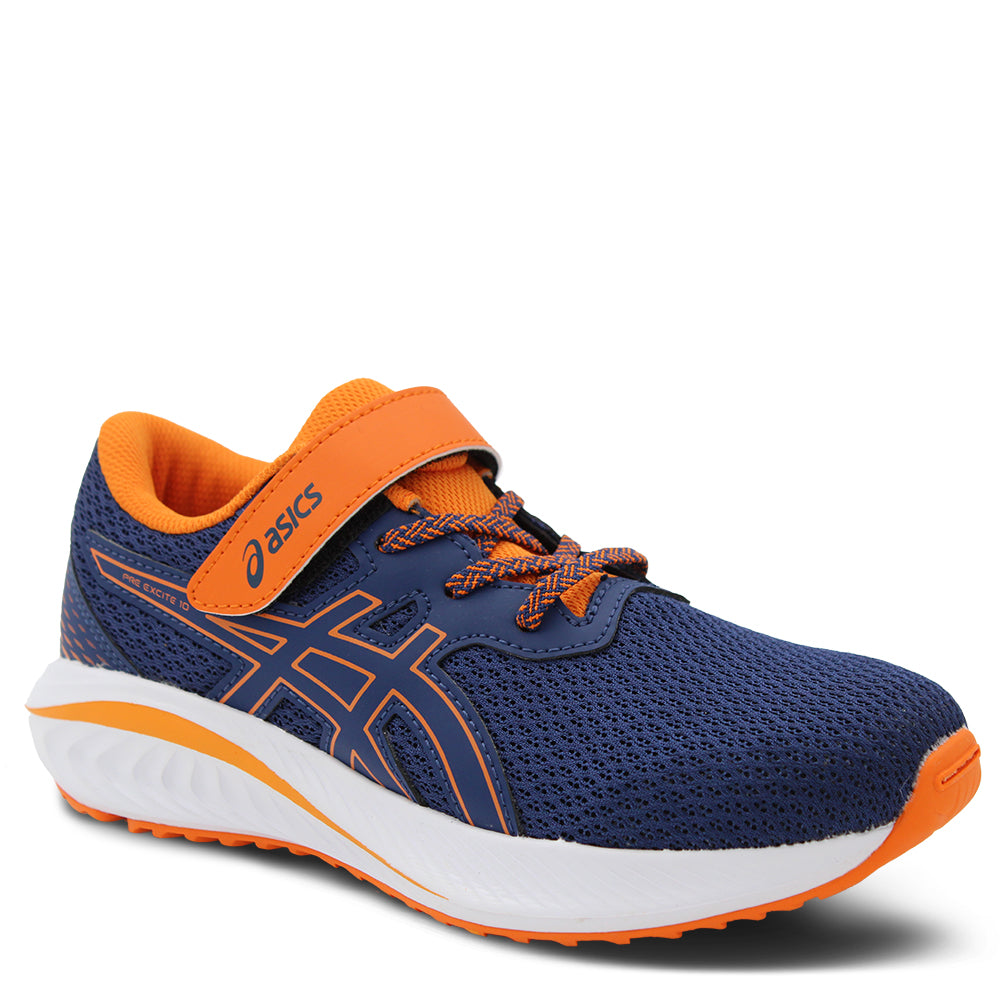 Asics Pre Excite 10 Kids Running Shoes Blue Orange
