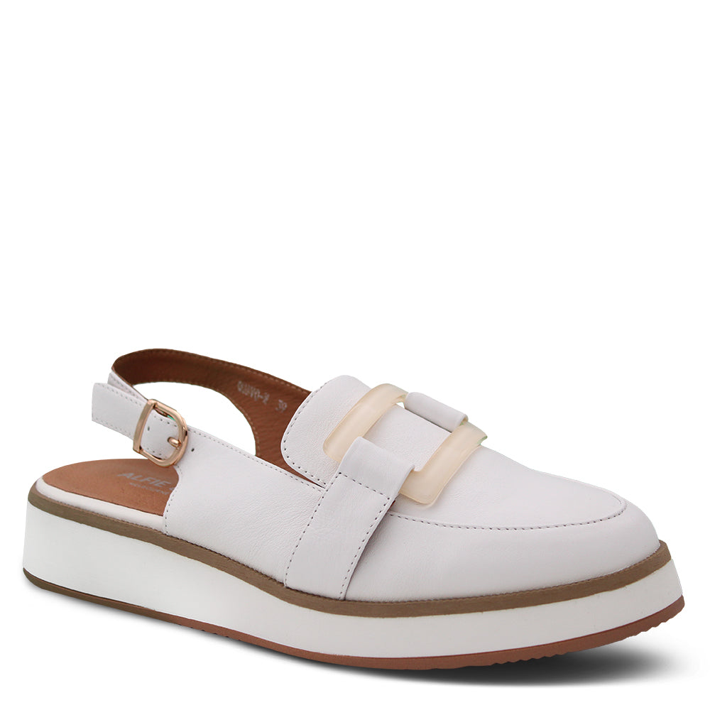 Alfie & Evie Quavo Women's Sling Back Loafer White