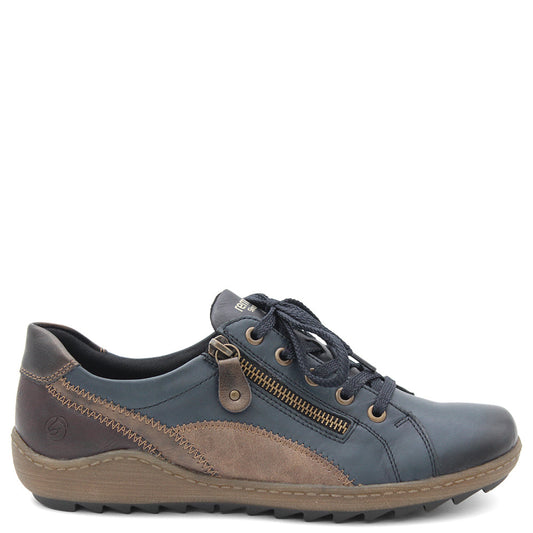 Remonte R1439 Womens Flat Lace Up Sneaker Pazifik