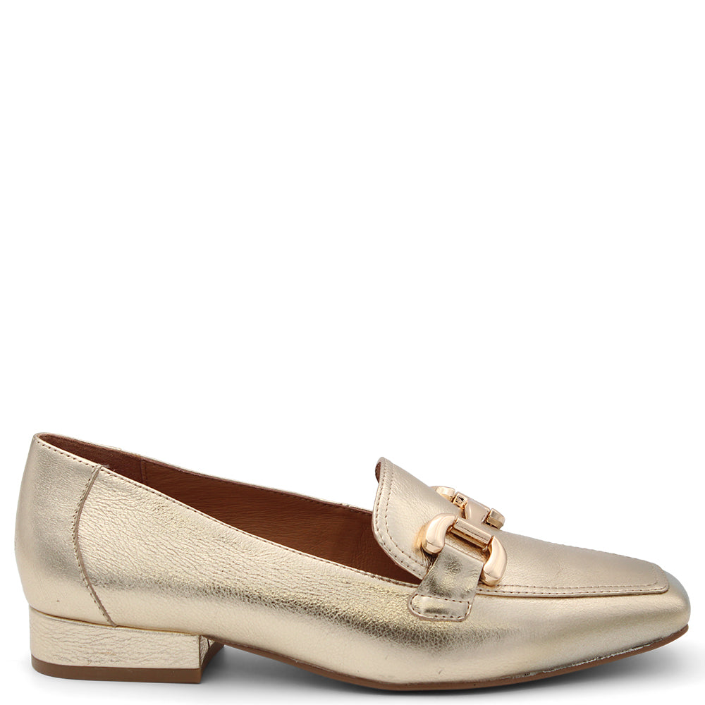 Bresley Remonde Womens Flat Court Shoe Gold