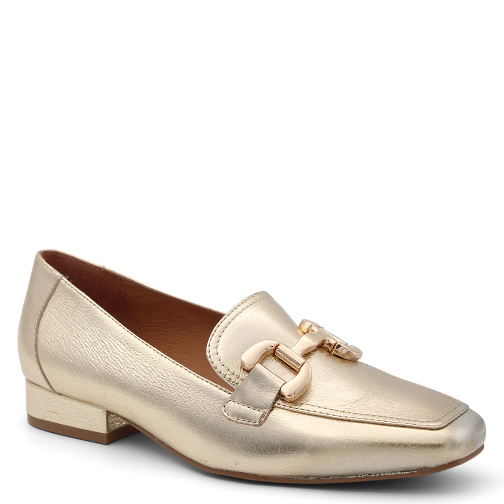 Bresley Remonde Womens Flat Court Shoe Gold