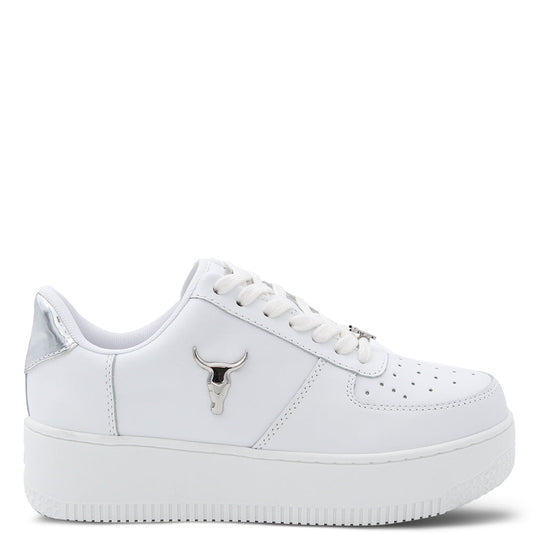 Windsor Smith Rich Women's Platform Sneakers White Silver