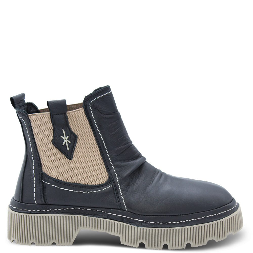 Sala Ripper Women's Flat Chunky Boot Black