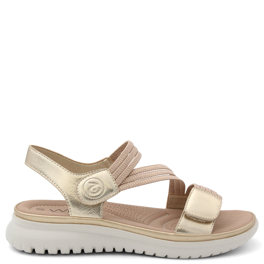 Wilde Sannah women's strappy casual sandal gold