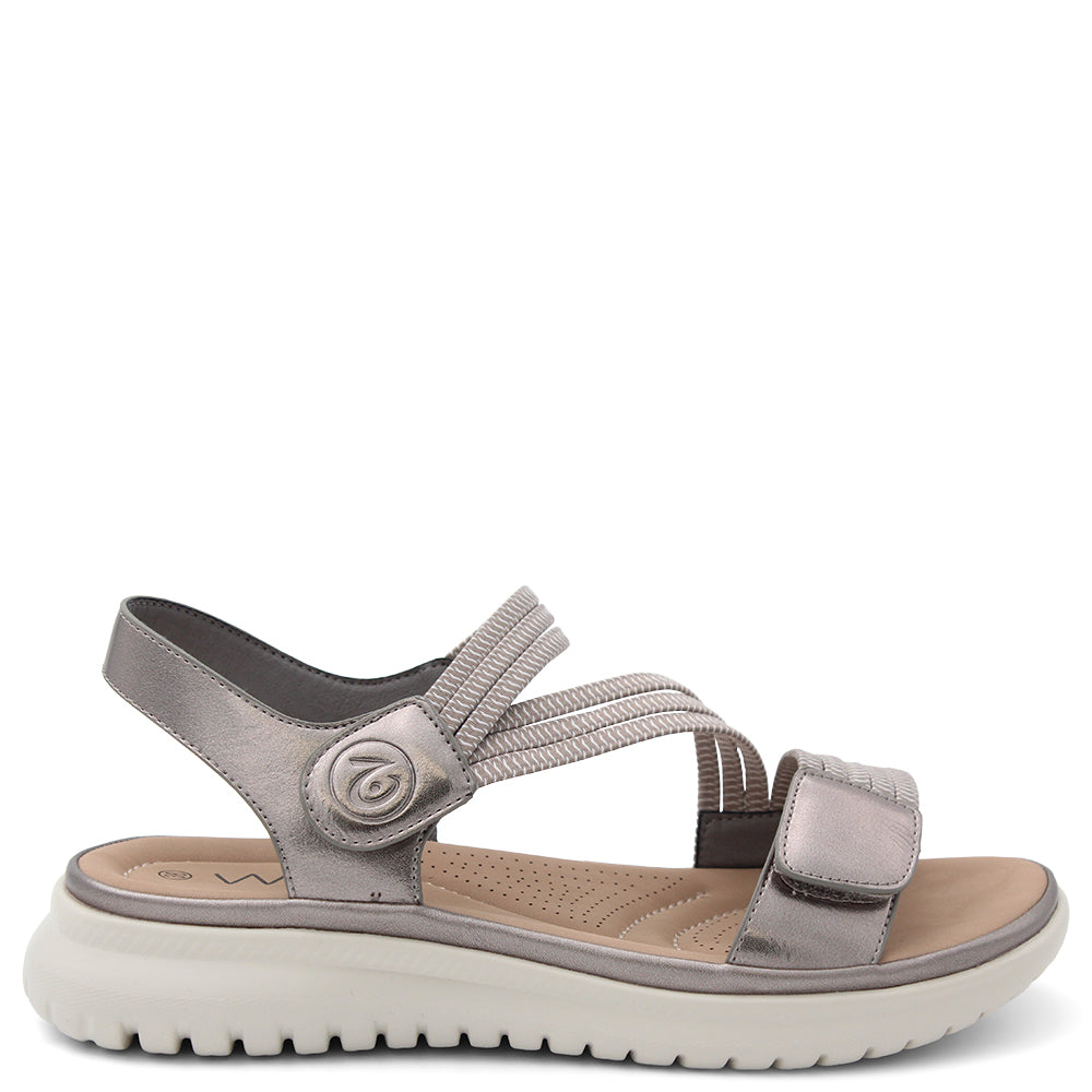 Wilde Sannah women's strappy casual sandal pewter