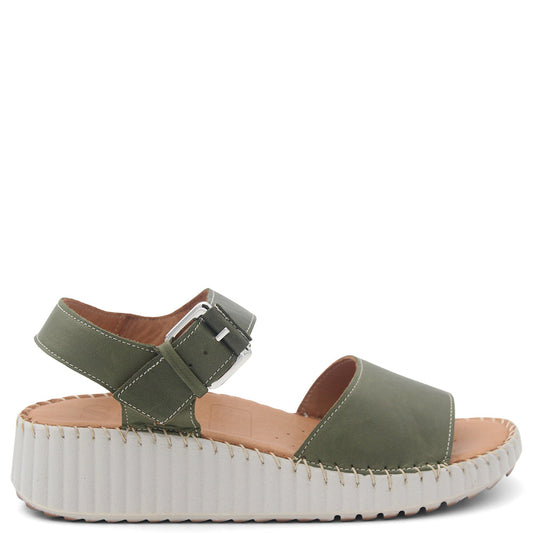 Sala Sonia Womens Wedge Sandal Dark Olive
