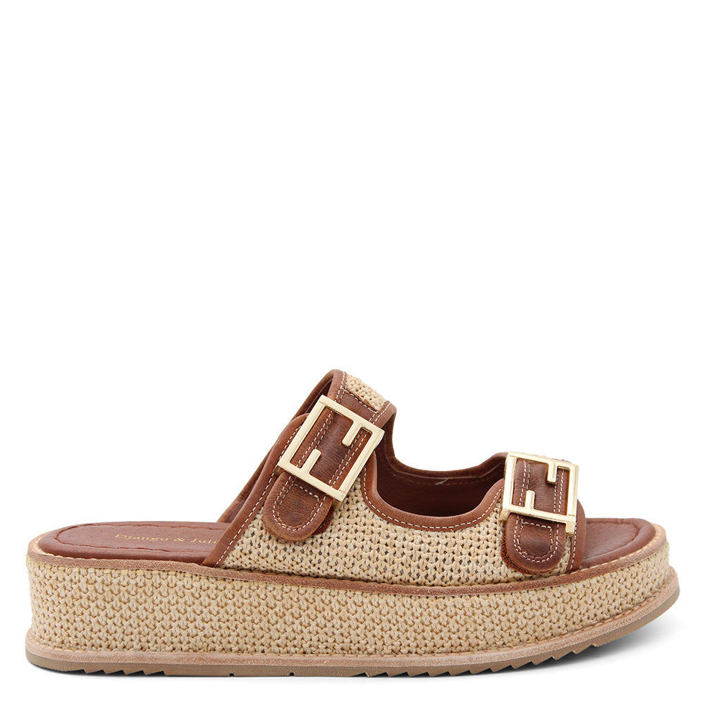 Django & Juliette Womens Flat Slide Chocolate