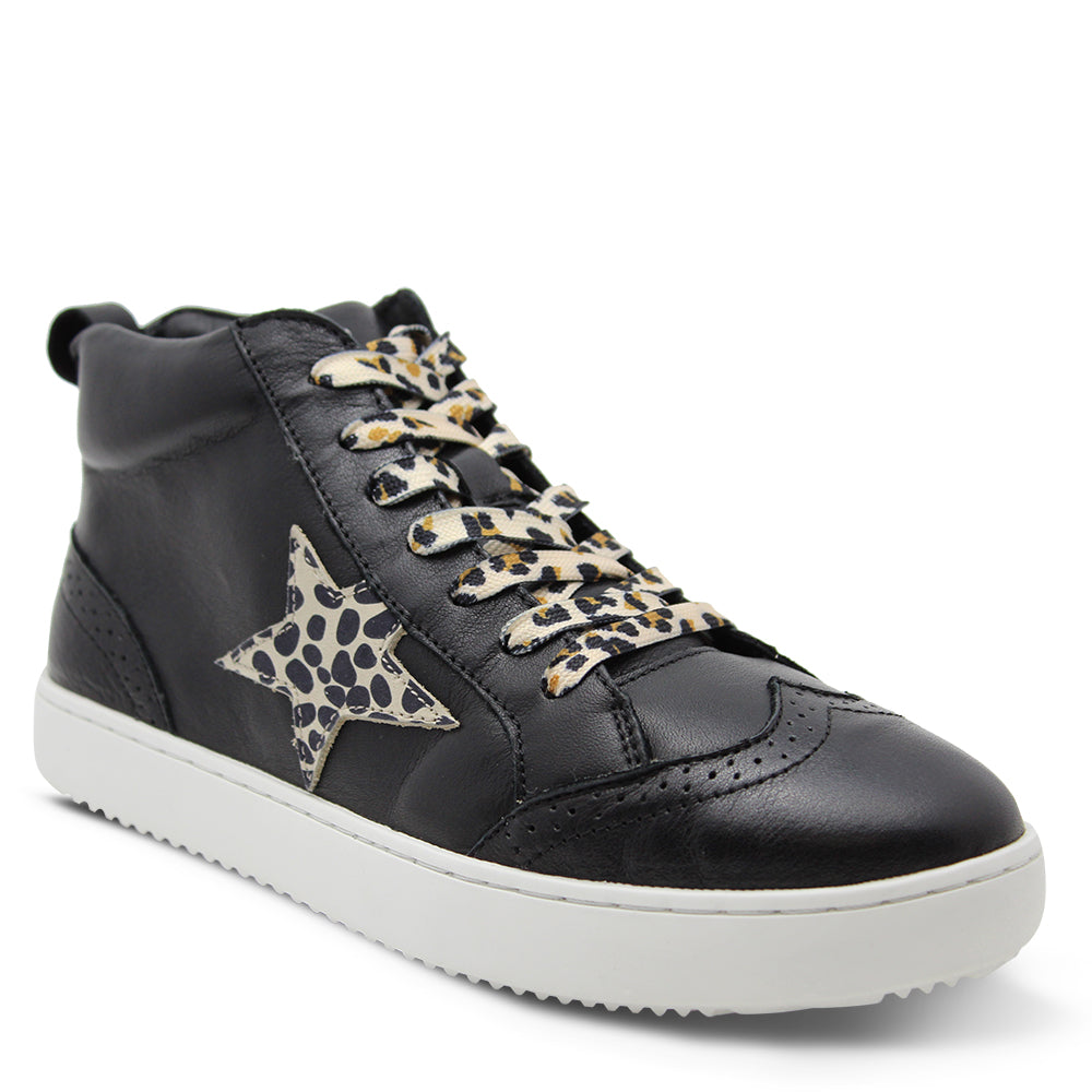 Alfie & Evie Vanity Womens Sneakers Black/Animal Print