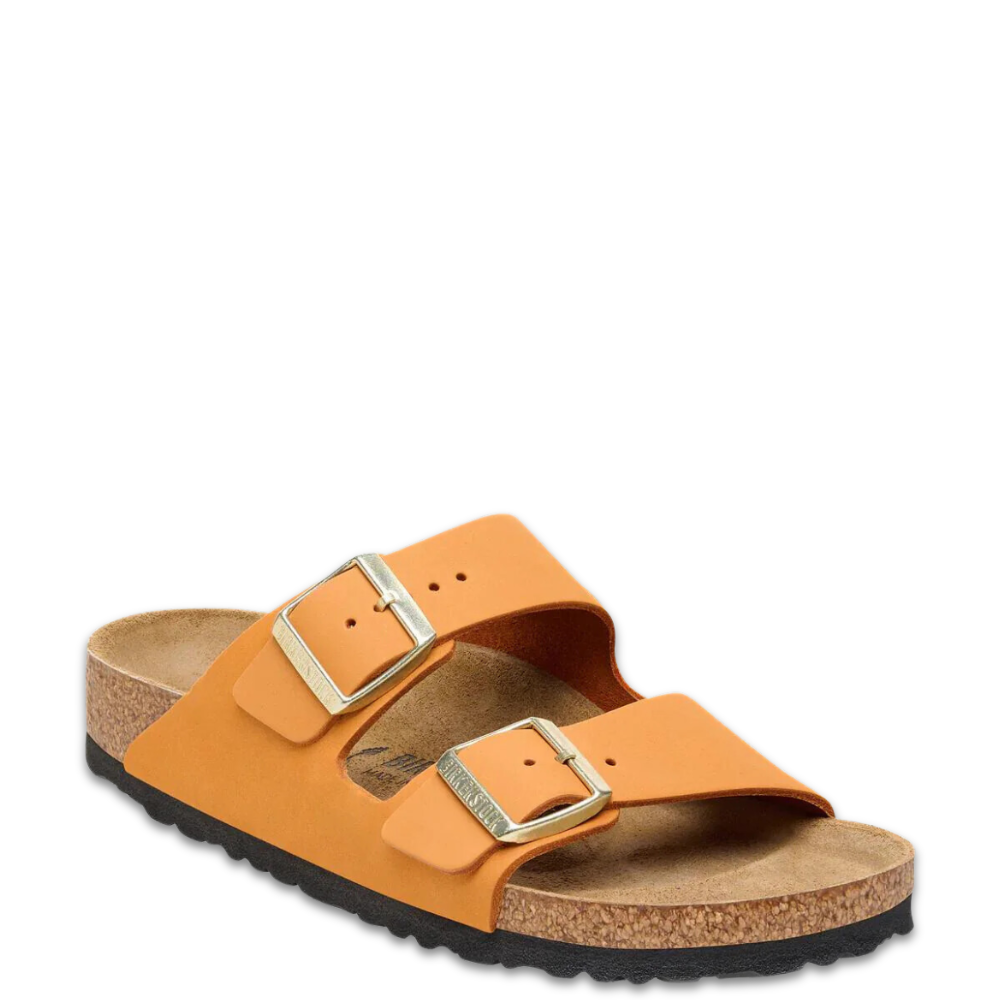 Arizona Nubuck Leather Slides Burnt Orange