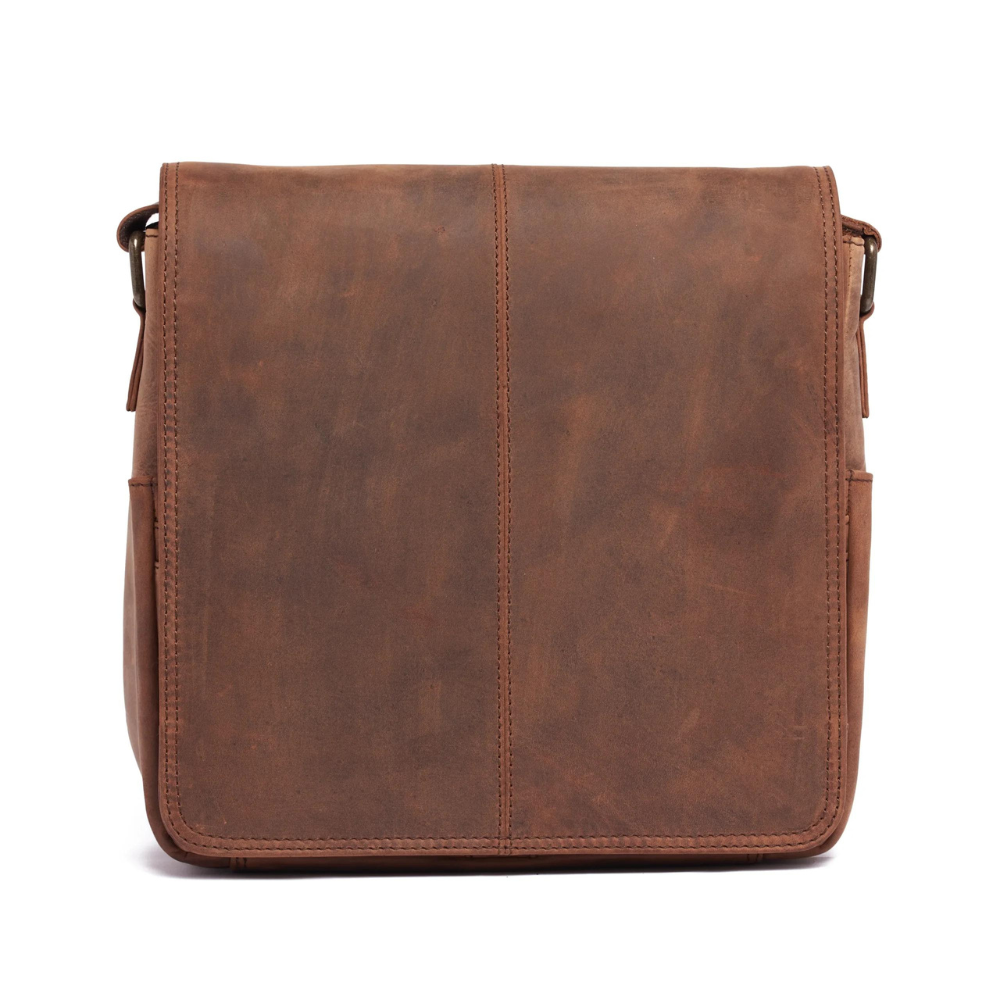 Oran Leather Benji Mens Satchel Brown