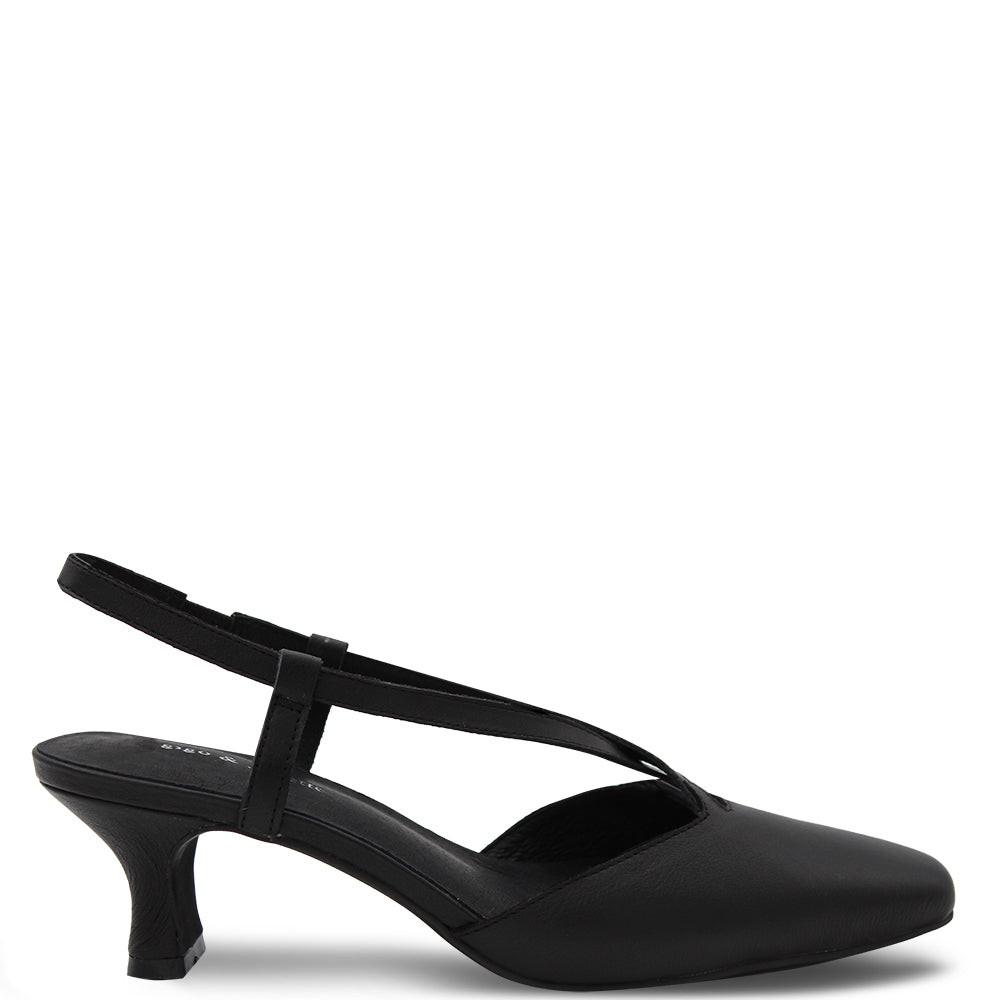 Django & Juliette Cadman Slingback Heels Black