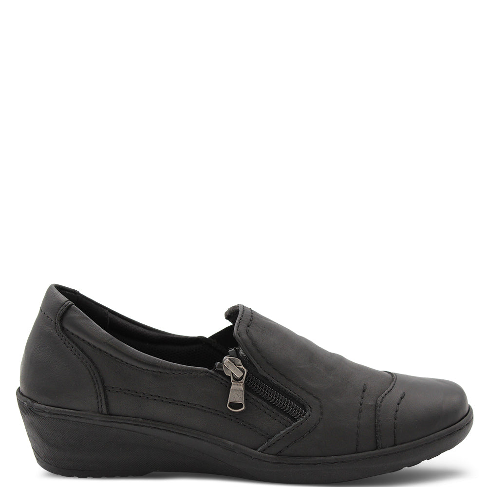 Cabello CP144-18 Women's Crinkle Wedge Black