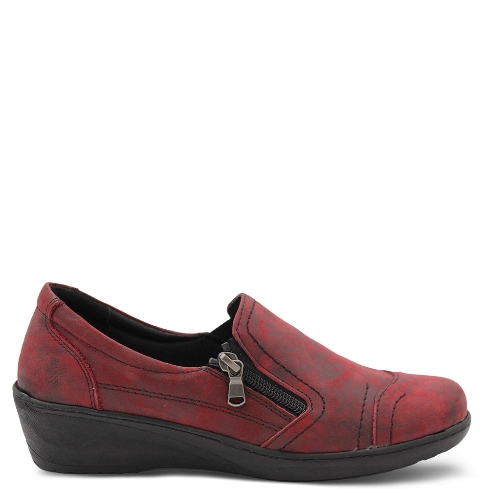 Cabello CP144-18 Women's Crinkle Wedge Bordo