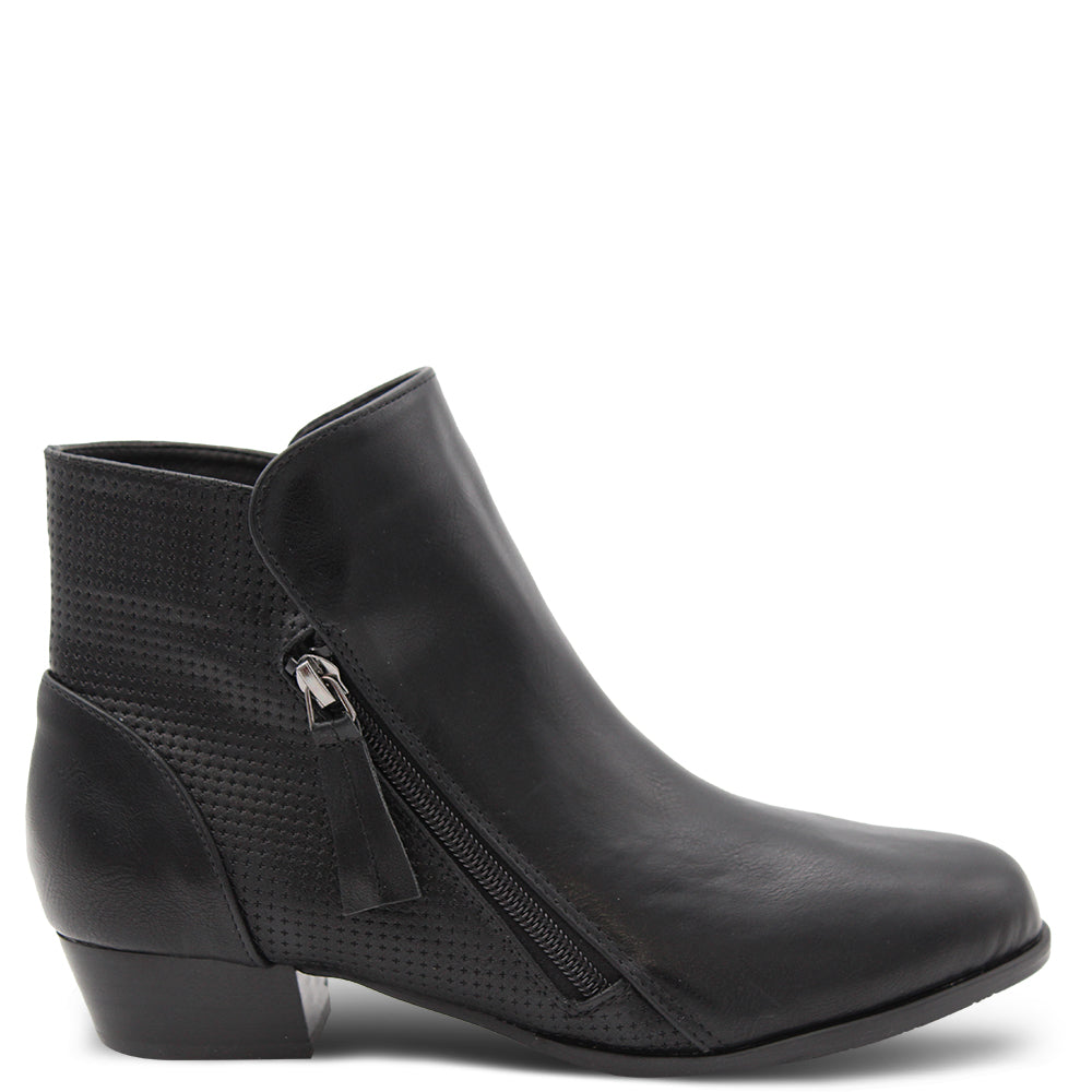 Step On Air Cracker Women's Low Heel Ankle Boots Black
