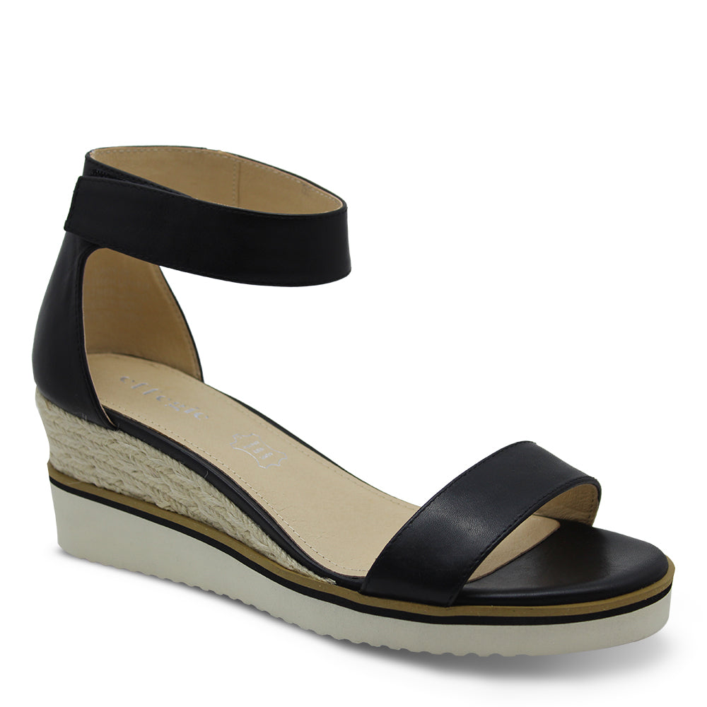 Effegie Lazy Womens Black Wedge Sandal