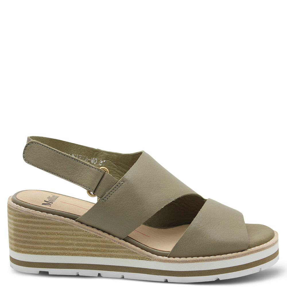 Mollini Nizza Khaki Women's Wedge Sandal