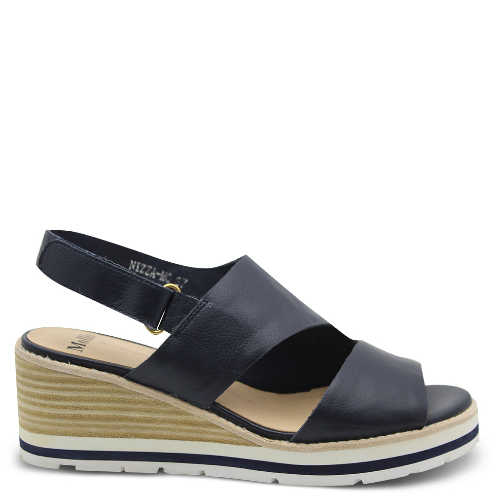Mollini Nizza Navy Women's Wedge Sandal