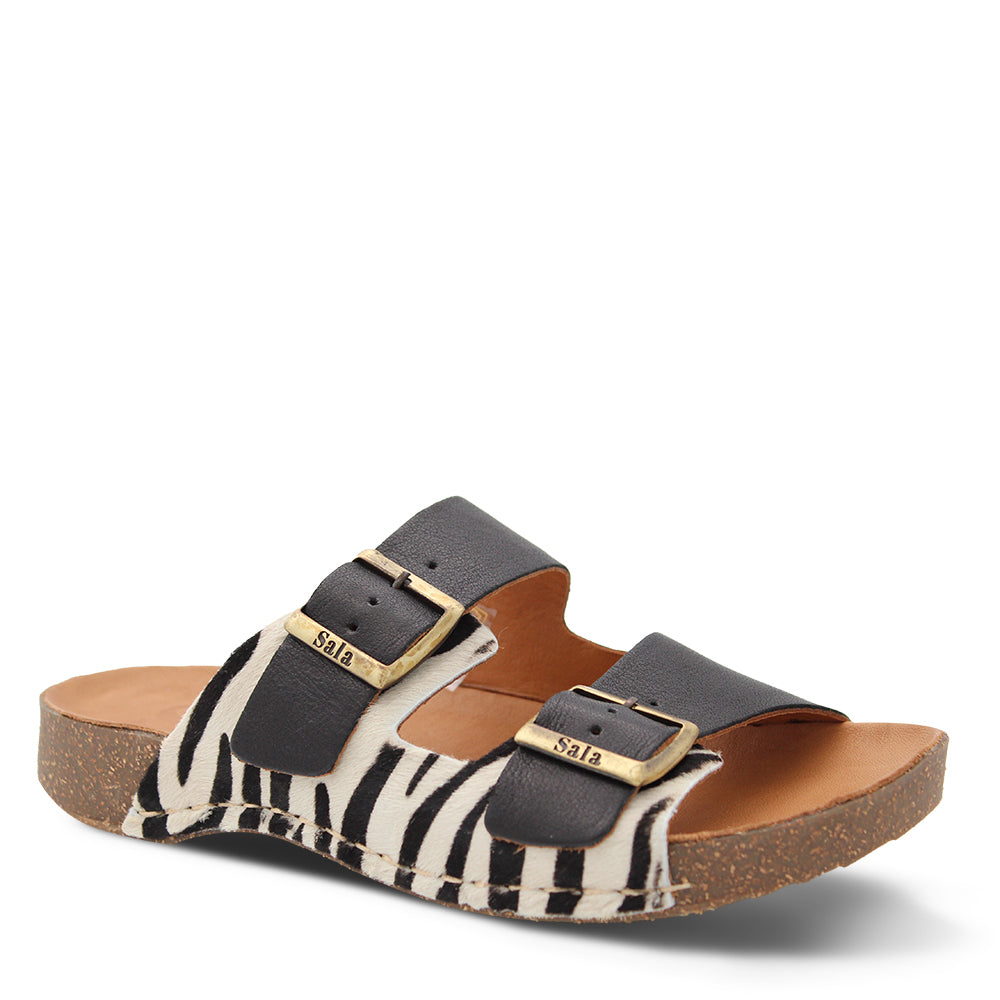 Sala Papillo women's flat slide zebra