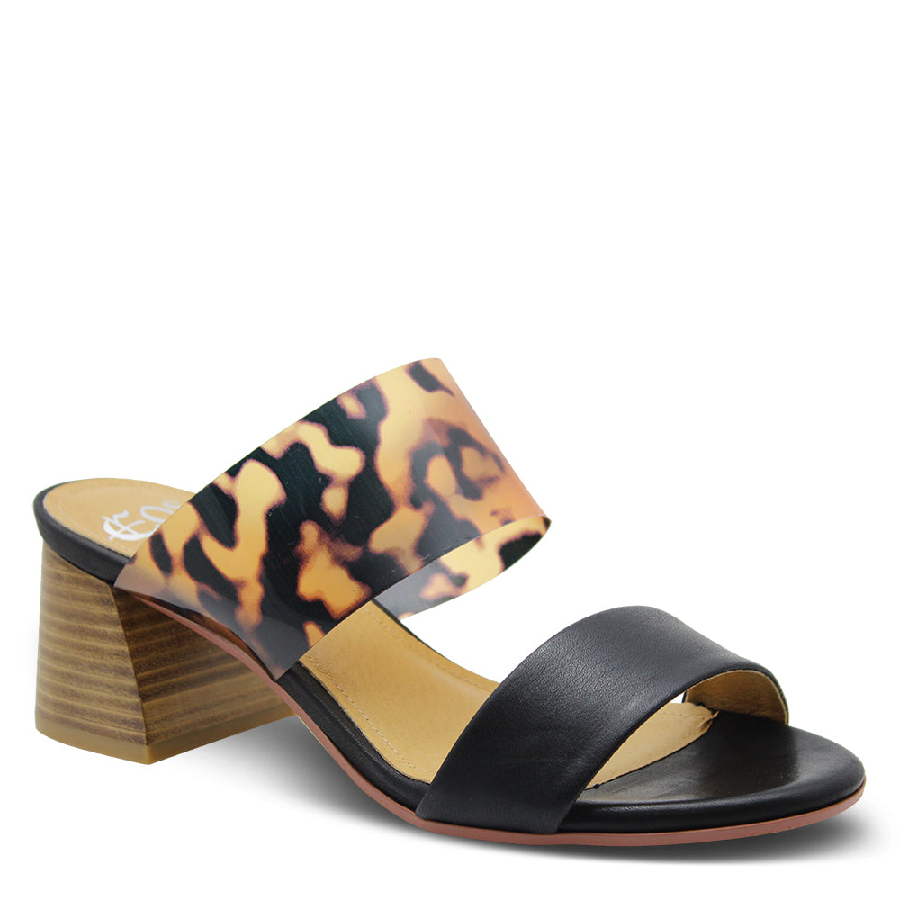 Eos Stat Black Leopard Womens Slide