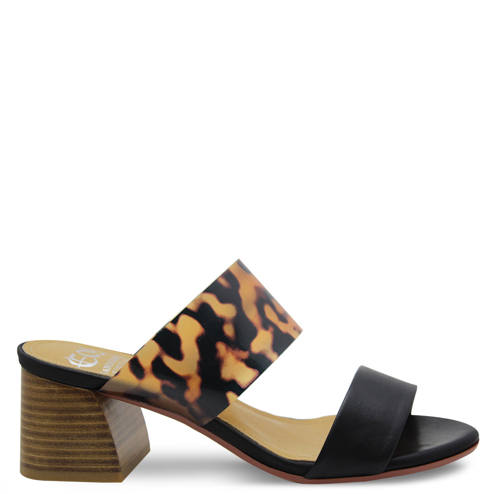 Eos Stat Black Leopard Womens Slide