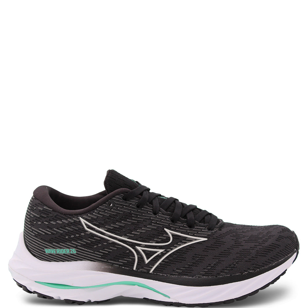 Mizuno 26 Mens Running Shoes Black White