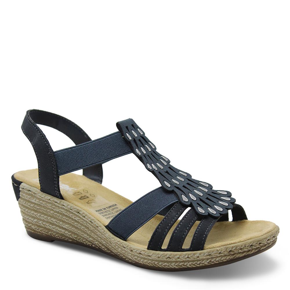 Rieker 62436 Womens Navy Wedge Sandal
