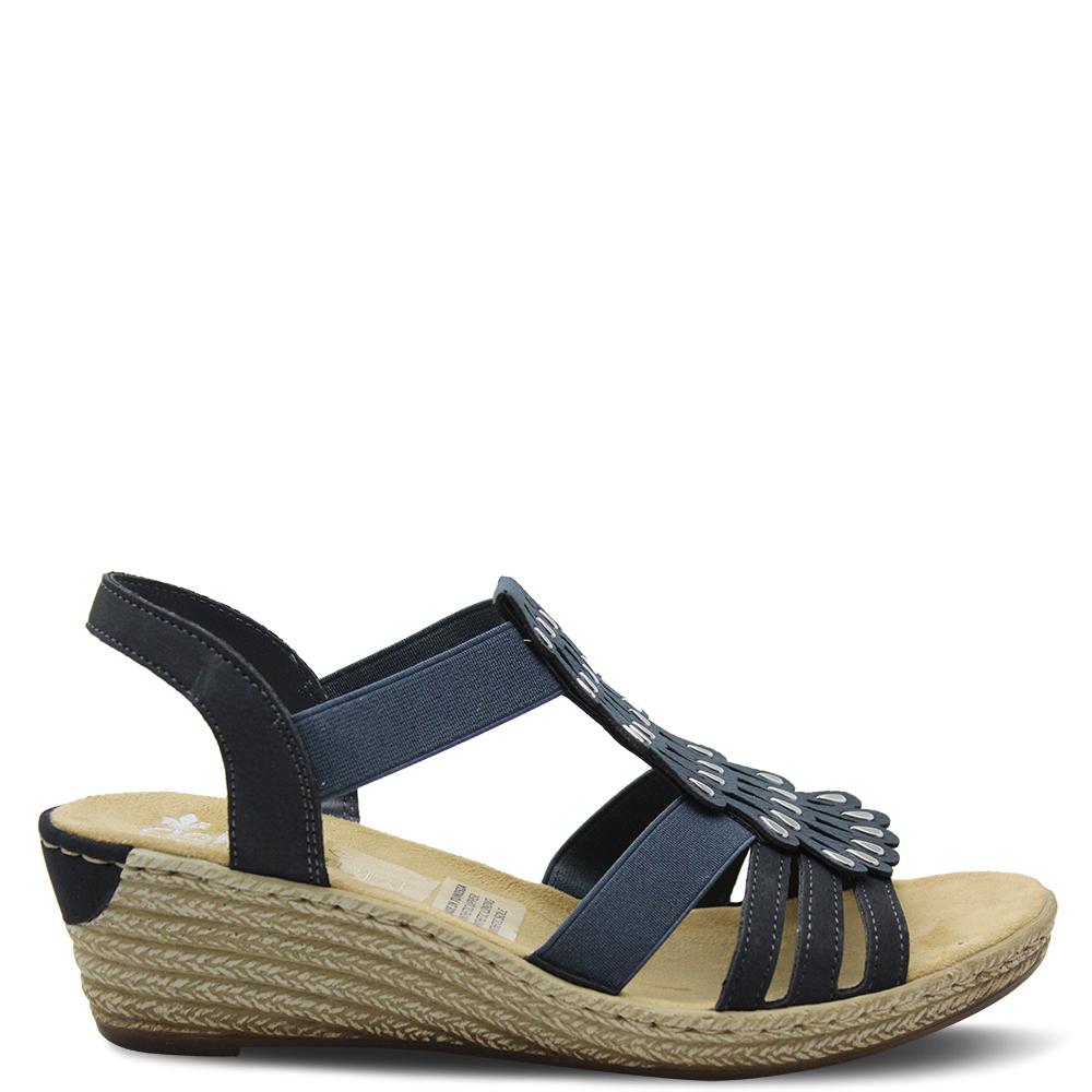 Rieker 62436 Womens Navy Wedge Sandal