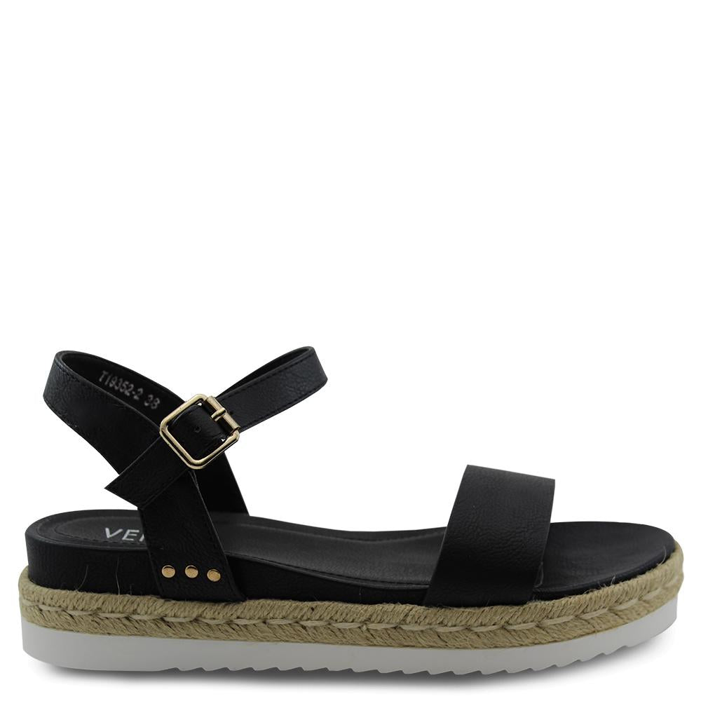Verali Dylan Black Womens Platform Sandal