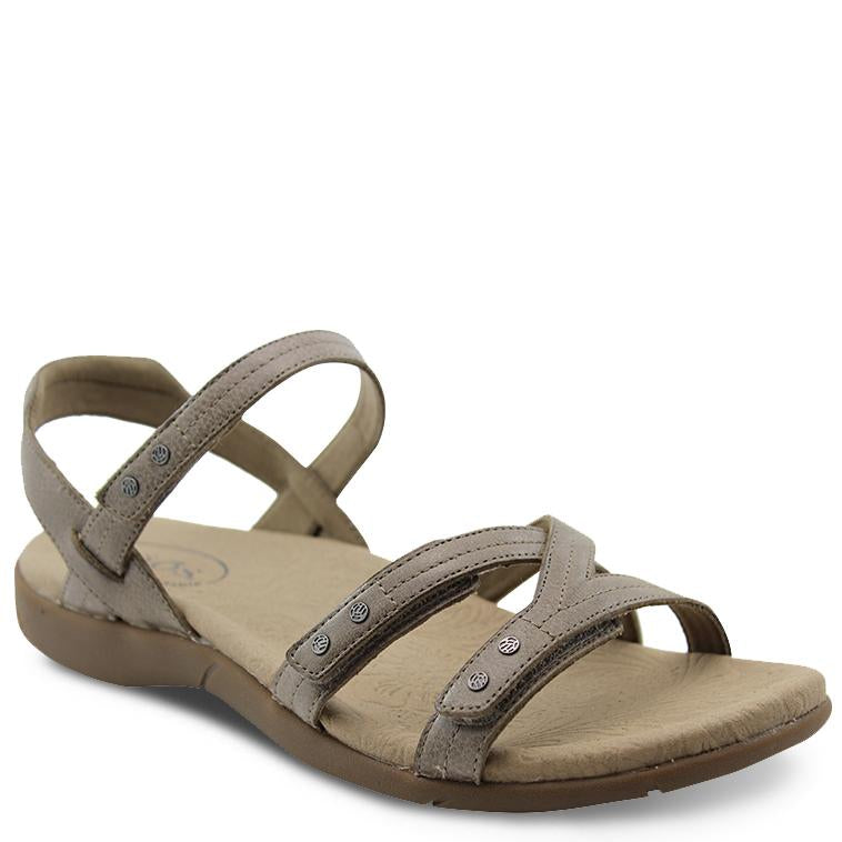 Taos Happy womens flat sandal grey