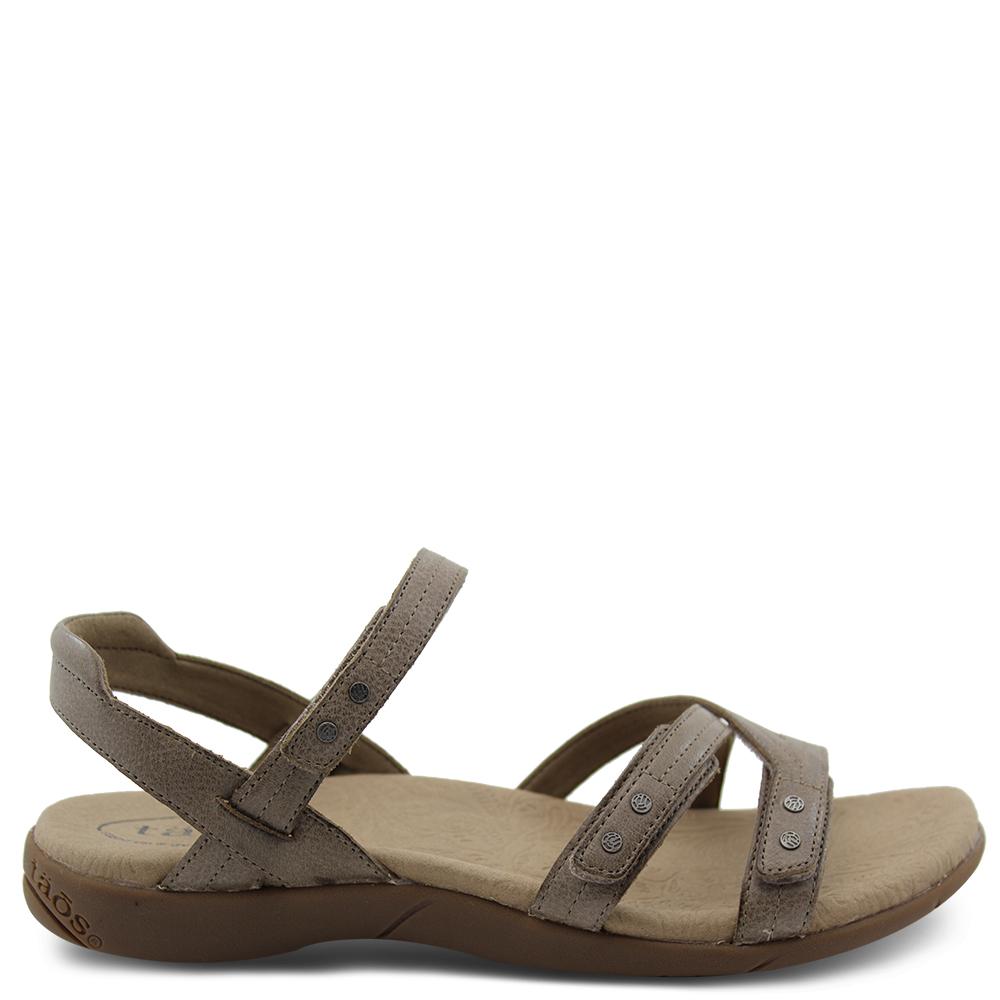 Taos Happy womens flat sandal grey