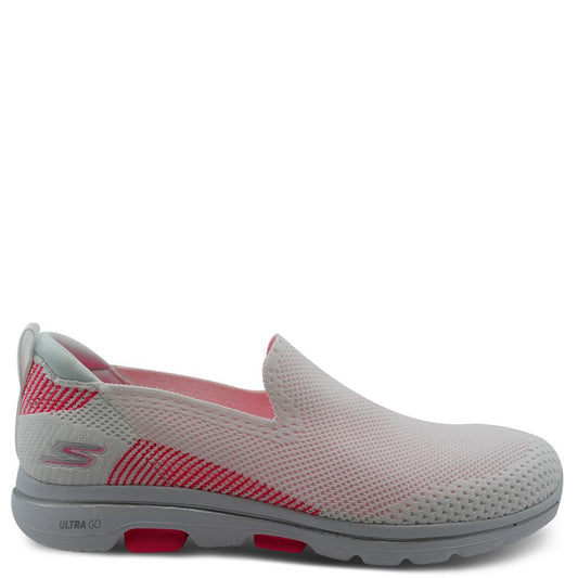 Skechers Prized White/Pink Womens Slip on