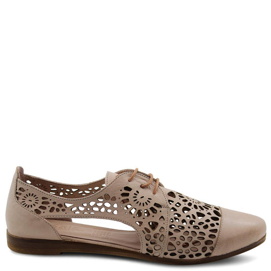 Sala Kate womens flat brogue nude